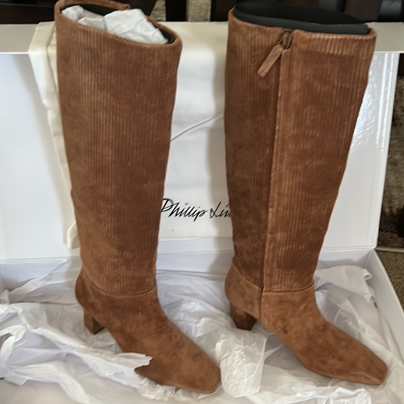 πHPπNIB 3.1 Phillip Lim Tess Ribbed Suede Knee Boots - Picture 5 of 10